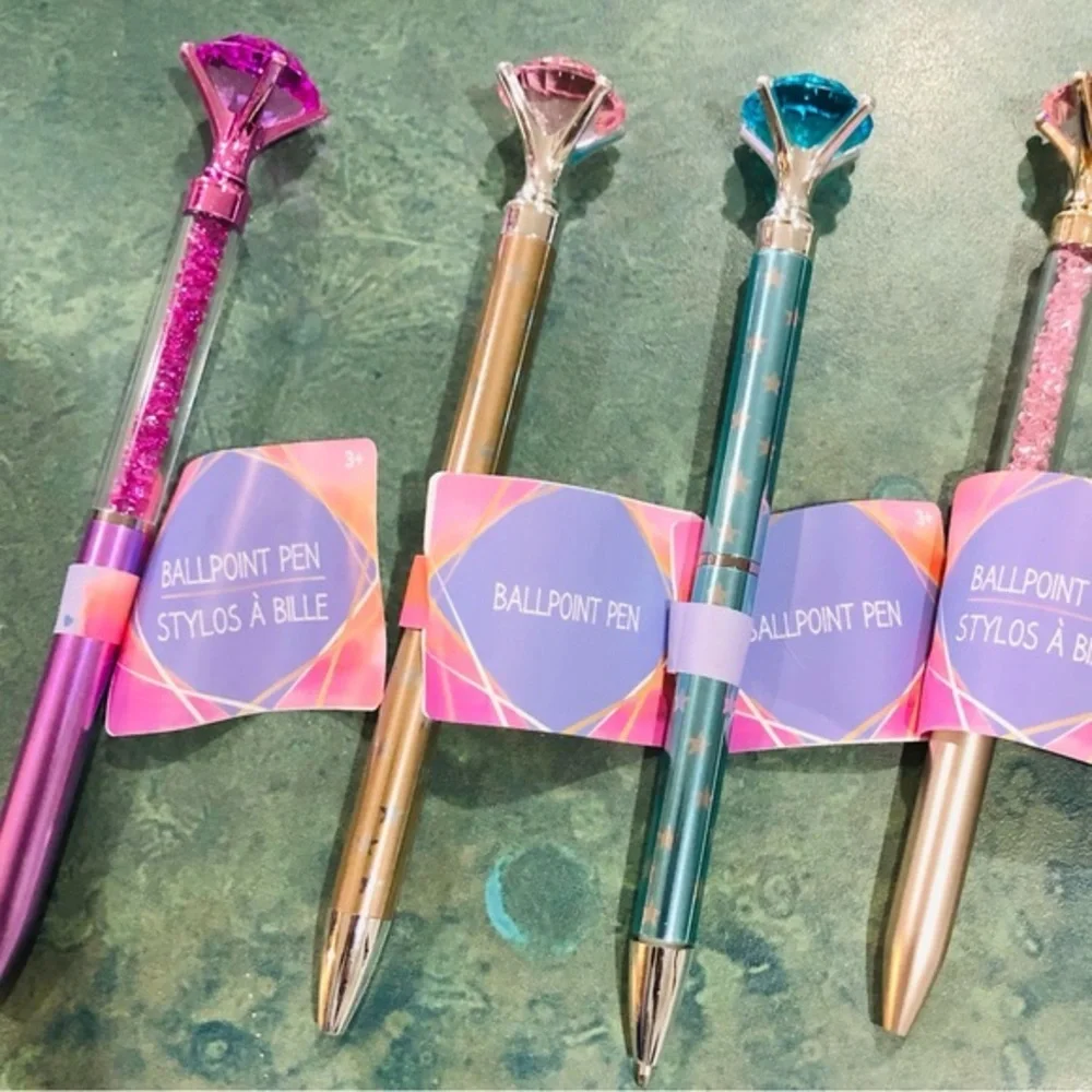 4pack Gemstone topped ballpoint pens new FREE‎ with purchase